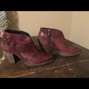 Clarks red booties